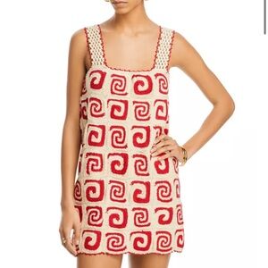 RHODE Goldie Crochet Dress in red Swirl size Small